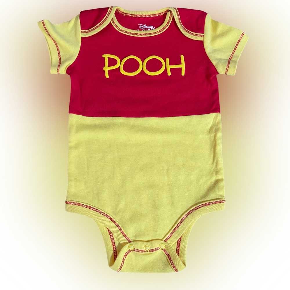 Disney Winnie the Pooh Onesie Yellow Red 12 month